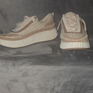 Dolce Vita Tan and Cream Platform Sneakers